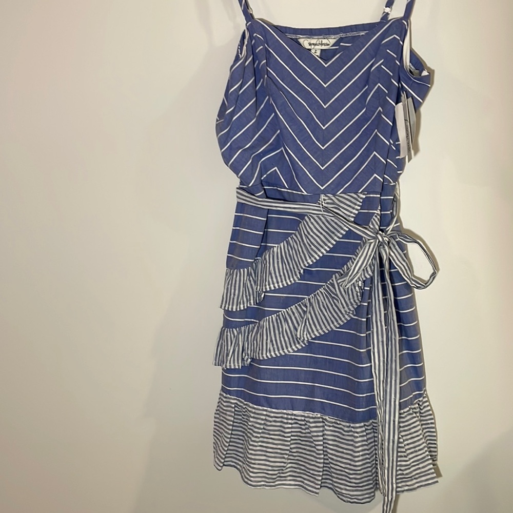 Large blue strip dress nwt